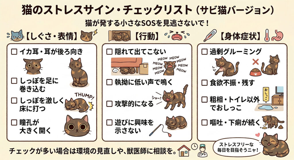猫のストレスサインチェックリスト